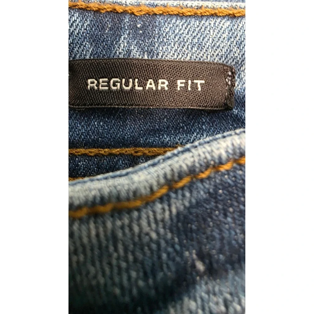 Kenneth Cole New York Mens Regular Fit Jeans Blue Denim 42x32 Medium Wash